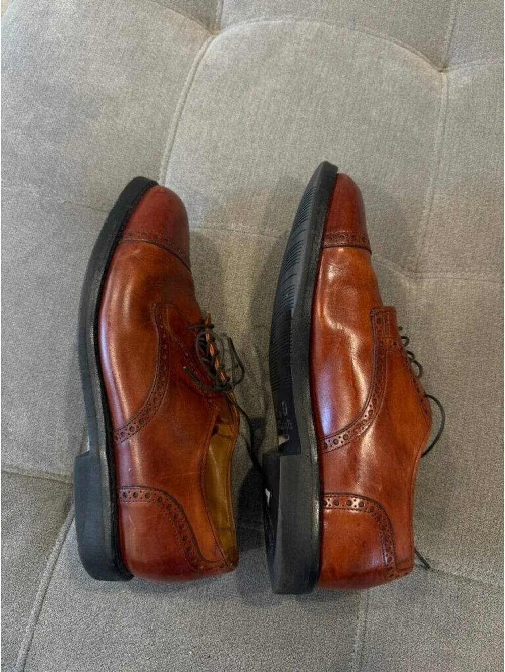 Allen Edmonds Cap Toe Brogue Oxford Dress Shoes Brown 8.5 D